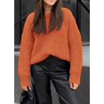 thumbnail image 5 of Women's Fall Sweaters Casual Long Sleeve Pullover Crewneck Ribbed Knit Jumper Tops Plain Blouse, 5 of 5