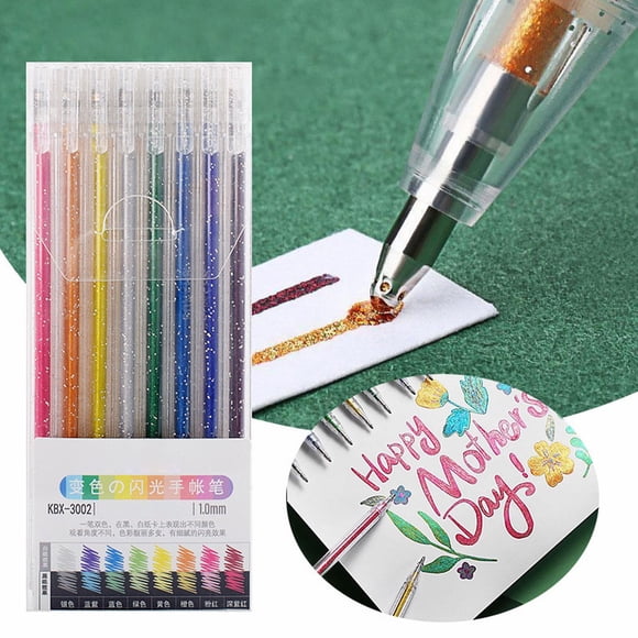 Boreal Craft 8 Colors Set Glitter Markers Multicolor Quicksand Gel Pen. DIY Greeting Card Invitation Gel Glow Pen 2ml Heavy Pen Fuzzy Pen Bk90bp5m Correcting Pens Refillable Pens Ballpoint Inc Disc