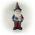 thumbnail image 5 of Alpine Corporation 6" x 5" x 12" Patriotic Gnome Bird Feeder Statue, Red/Blue, 5 of 13
