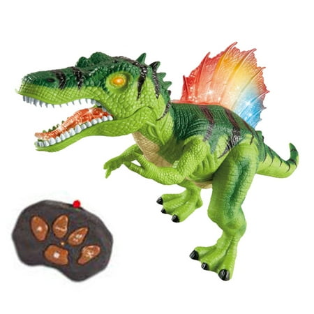 R/C Spinosaurus Dinosaur , big action figure Jurassic World Toy, Walking Robot Toys with LED Light Up Roaring, Realistic Simulation Sounds