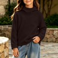 thumbnail image 6 of Girls Solid Color Pullover Hooded Sweatshirt, Draped Cowl‑Neck Long Sleeve Casual Hoodie, Soft Loose‑Fit Kids Tops, 6 of 6