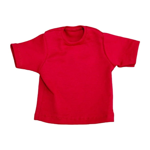Ropa para muñecas masculinas a escala 1/6, camisetas de pareja, trajes de pareja en miniatura de manga corta Rojo