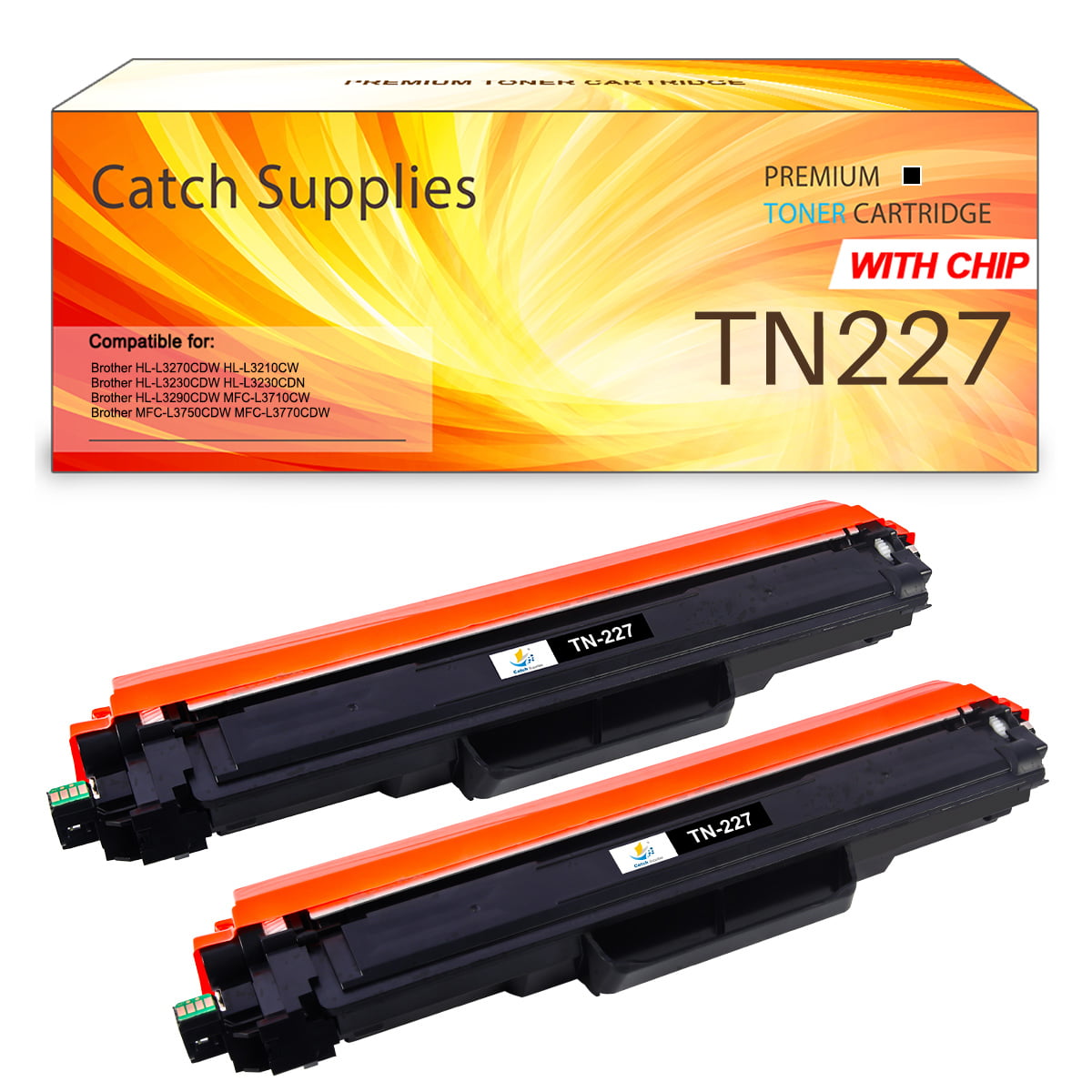 with Chips Black Magenta Yellow Blue-Combination Compatible Toner Cartridges for Brother TN227 TN223 Replacement for Brother HL-L3210cw L3230cdw L3270cdw Printer