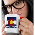 thumbnail image 2 of 3drose, Colorado State Flag in the Outline Map and Letters of Colorado, 15oz Two-tone Red Mug, 2 of 6