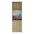thumbnail image 5 of Newboti Bar Double Door Cabinet, Five Built-in Wine Rack, Two Shelves, Two Interior Shelves, Light Oak 711236635837116, 5 of 8