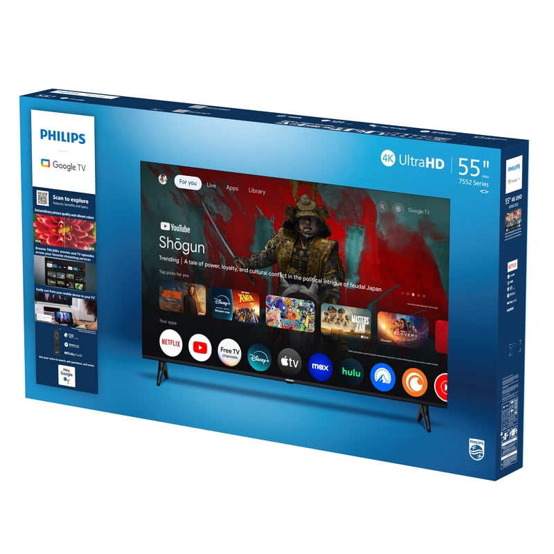Philips 55" Class 4K Ultra HD (2160p) Google Smart LED TV (55PUL7552/F7) gallery view