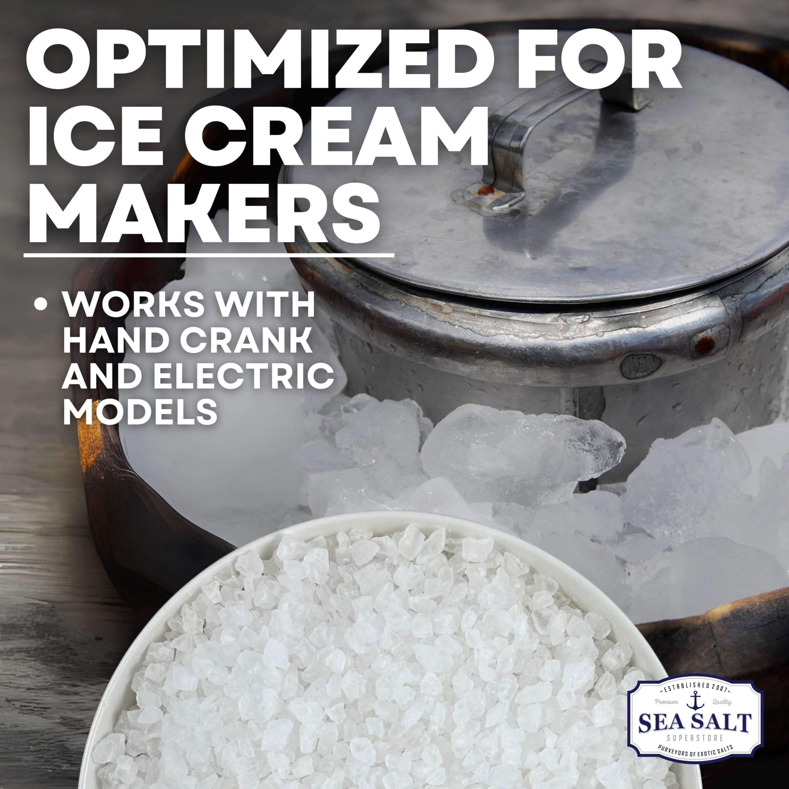 Rock Salt for Ice Cream Making, Universally Compatible Coarse and Non-Iodized Salt for All Ice Cream Maker, 5 lb Bag
