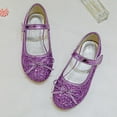 thumbnail image 5 of Xiaoxatg Girls Bow Sneakers With Secure Closure Sequined Flat Shoes For Dance Performance And Everyday Wear 9.5-10 Years Purple, 5 of 6