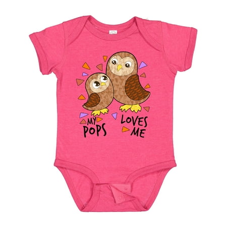 

Inktastic My Pops Loves Me- Cute Owl Family Gift Baby Boy or Baby Girl Bodysuit