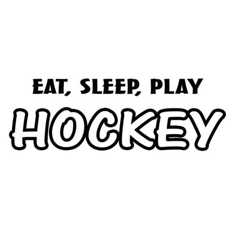 - VWAQ Eat Sleep Play Hockey Wall Decal Sports Wall Quote Saying Athletics Boys Room Decor Mural Stickers Hockey Sayings