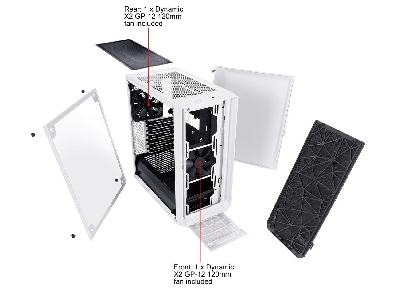 Fractal Design ATX Mid Tower PC Case, Meshify C White TG, High