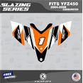 thumbnail image 2 of Kalair GFX Graphics Kit for Yamaha ATV YFZ 450 Carburator (2004-2008) Blazing Series, 2 of 5