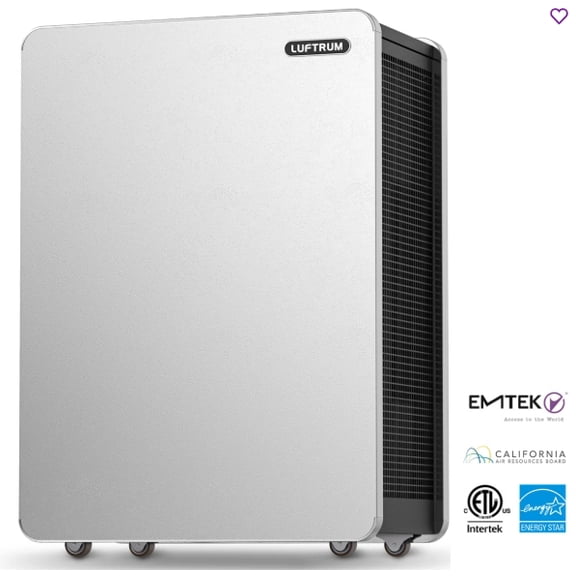 LUFTRUM AC400 Air Purifier with HEPA & Carbon Filter, Large Room Air Cleaner, Quiet Operation with Wheels