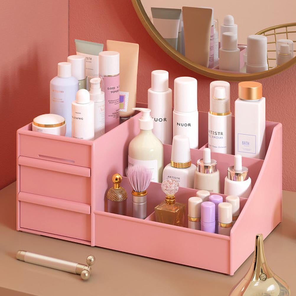 Hver uge knude Bitterhed Cosmetic Makeup Organizer with Drawers Skin Care Plastic Storage Box  High-capacity Cosmetics Storage Stand - Walmart.com