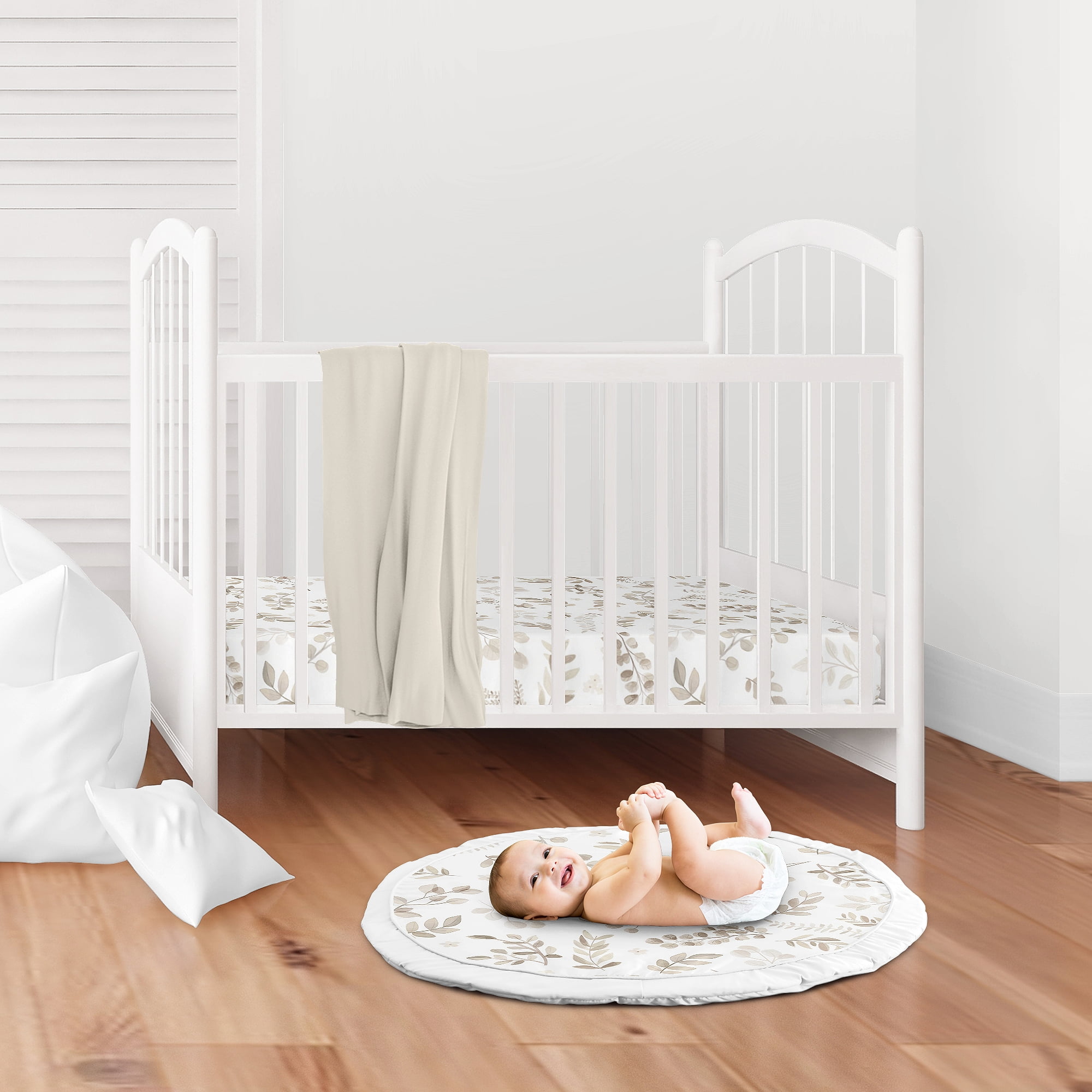 Sweet Jojo Designs Botanical Beige and Taupe Baby Play Mat