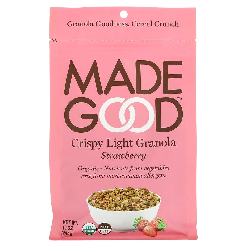 MadeGood, Crispy Light Granola, Strawberry, 10 oz