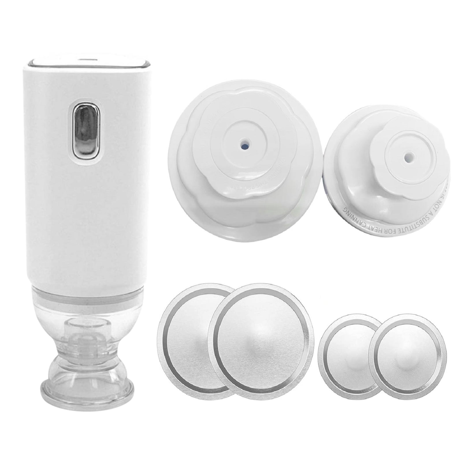 Mason Jar Sealer Fully Automatic Jar Vacuum Sealer Attachment Kit (White)