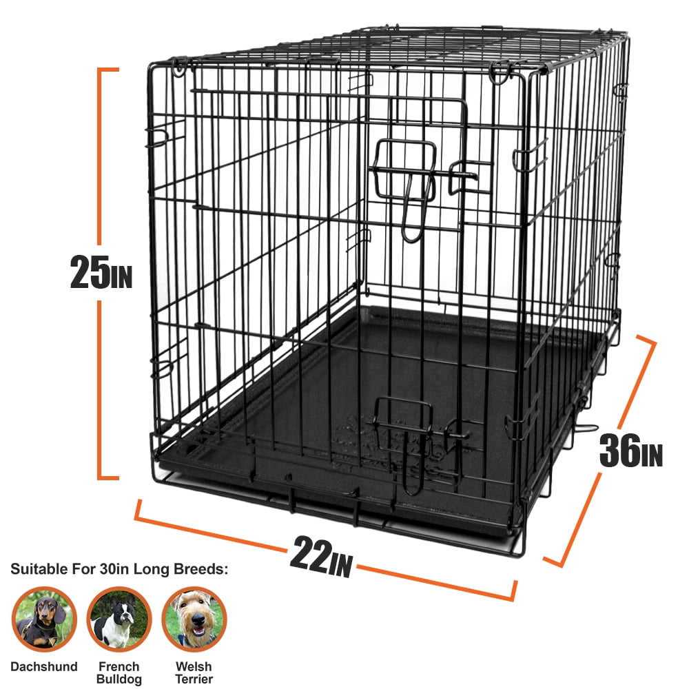 Blue Beagle Dog Folding Crate, 36" Large Single Door Kennel
