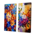 thumbnail image 3 of Designart "Bright Minimal Wildflowers in Bloom I" Floral Bouquet Wall Art Set Of 2 - Traditional Blue Gallery Wall Set For Home Decor, 3 of 6