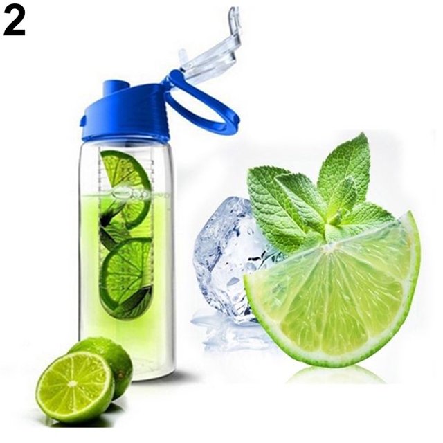 Bottle Portable Camping Sports Lemon Juice Fruit Infusing Infuser Water Bottle 800ML