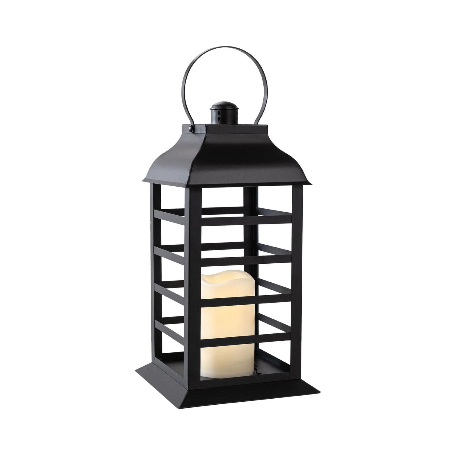 Hometrends Lanterne en métal à lamelles de 13,9 pouces