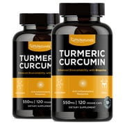 Turmeric Curcumin with Black Pepper (Pack of 2) Capsules by Phi Naturals