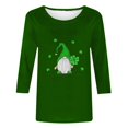 thumbnail image 4 of Meichang T-Shirts pour Femmes Jour de la Saint-Patrick Manches 3/4 Hauts Trèfle Chanceux T-Shirts Imprimé Vert Col Rond Décontracté Vacances T-Shirts Jour de la Saint-Patrick, 4 of 4