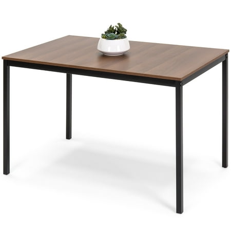Deck Table Best Choice Products 48in Multipurpose Modern Rectangular Dining Table Office Desk w/ Wood Finish Tabletop, Steel Frame ()