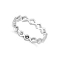 thumbnail image 1 of 925 Sterling Silver Oxidized Platinum Plated Diamond Chain Women Ring, 1 of 2