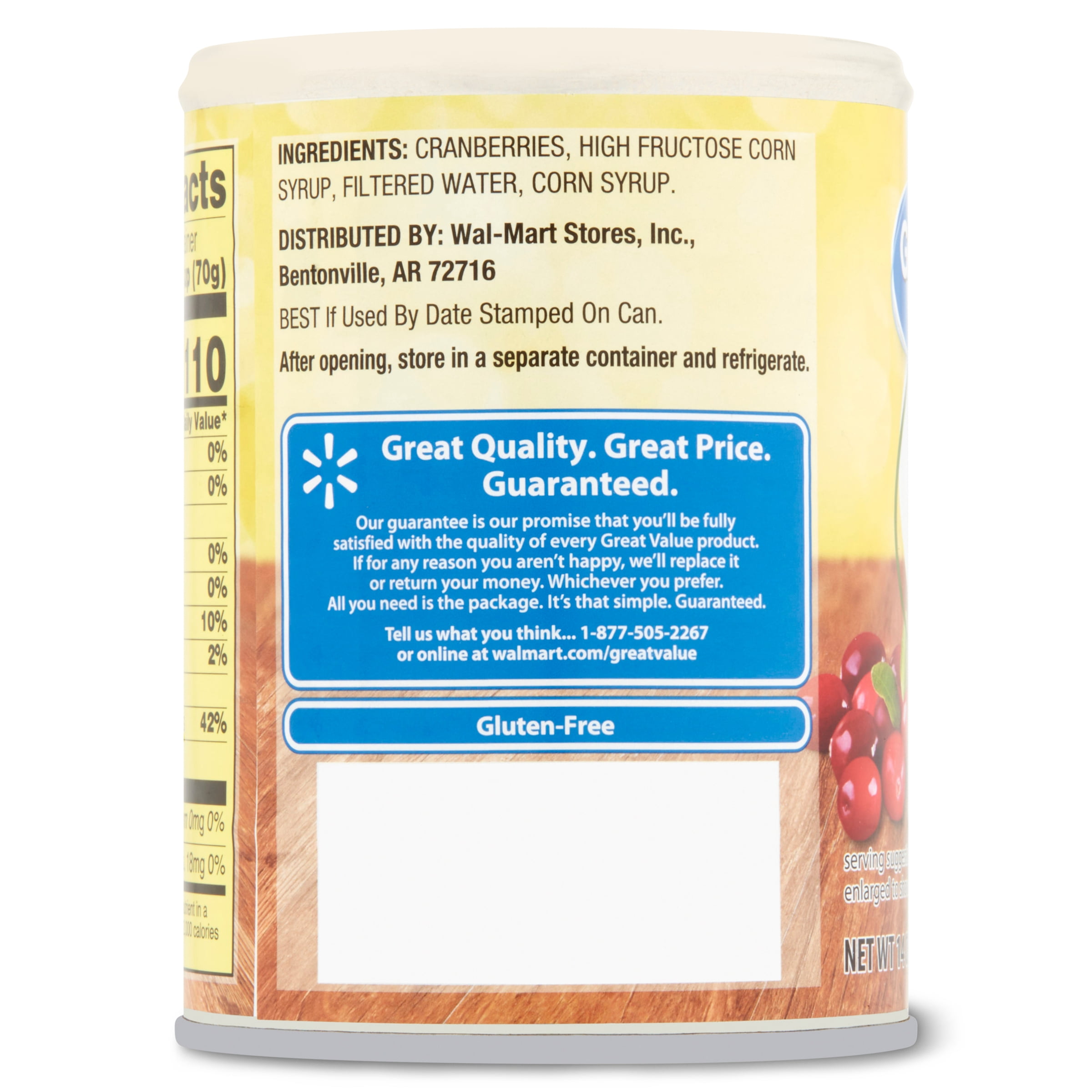 (7 pack) Great Value Whole Berry Cranberry Sauce, 14 oz