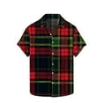 thumbnail image 2 of Awdenio Mens Shirts Christmas Hawaiian Shirt for Men Short Sleeve Button Down Plaid Santa Vacation Dress Shirts,Size 5XL, 2 of 5