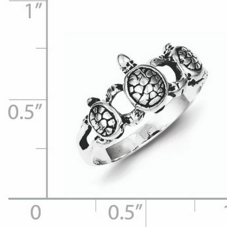 Sterling Silver Antiqued 3 Turtle Ring Sterling Silver Antiqued 3 Turtle Ring