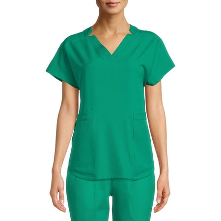 

ClimateRight by Cuddl Duds Women’s and Women s Plus V-Neck Scrub Top with Anti-Bacterial Technology