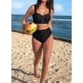 thumbnail image 5 of SHEWIN Womens Swimsuits U-Wire Cutout 2 Piece Bikini Set High Waisted Floral Print Summer Beach Swim Bathing Suits, 5 of 9