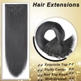 thumbnail image 4 of MY-LADY 26Inches 8Pcs/Set 18 Clips in Hair Extensions Straight Hairpieces Heat Resistant Synthetic Fiber Full Head Clip in Hair Hairpieces, 4 of 8