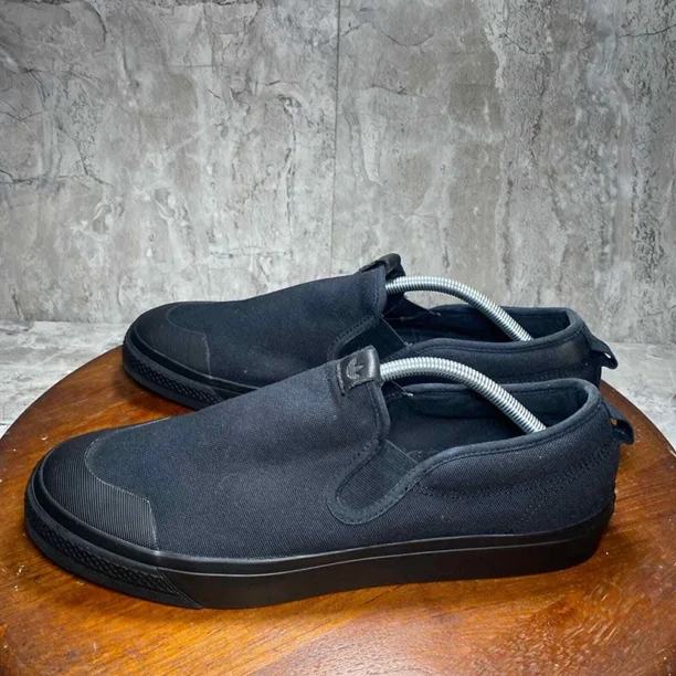 Adi - das Originals Nizza Mens 12 Black Slip - On Athletic Shoes