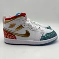 thumbnail image 1 of Ni - ke Ni - ke Air Jordan 1 Mid White Sneaker School NC to Chi Shoes Size 9C TD FB2211-100, 1 of 5