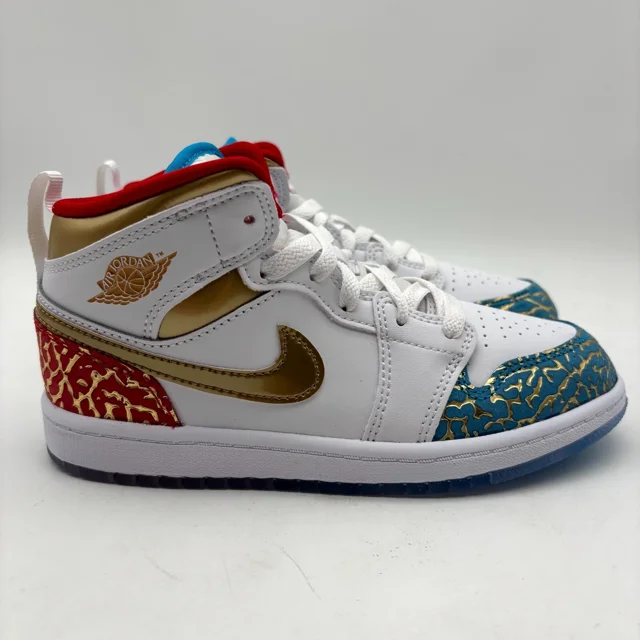 Ni - ke Ni - ke Air Jordan 1 Mid White Sneaker School NC to Chi Shoes Size 9C TD FB2211-100