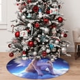 thumbnail image 5 of Sikiie Night Sky Winged French Bulldog 30-48 inches {designName} Print Christmas Tree Skirt Snowman Xmas Tree Skirt with Edge Christmas Decorations for Holiday Party48", 5 of 7