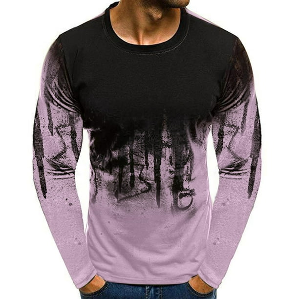 Camiseta de manga larga con estampado 3D unisex para hombre Casual Bloue Pompotops oipoqjl3998