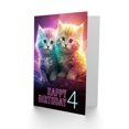 thumbnail image 2 of 4th Birthday Greeting Card Cute Kittens Baby Cats Kids Age 4 Year Old Child, 2 of 3