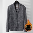thumbnail image 4 of Cárdigan de punto para hombre, ropa de otoño e invierno para personas de mediana edad y mayores, abrigo informal con cuello en V y botonadura suelta para hombre, 4 of 5