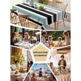 thumbnail image 5 of Turquoise Black Stripe Table Cloth, Modern Abstract Coarse Striped Waterproof Tablecloth for Rectangle Tables, Reusable Washable Fabric Table Cover for Restaurant Kitchen Dining Tables 60"x102", 5 of 6