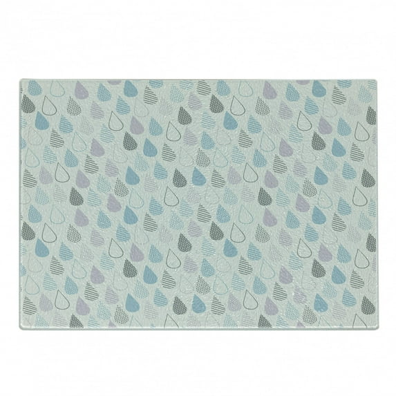 Colorful Cutting Board, Big Droplets Motif Filled with Ornate Lines and Dots Urban Life Vibrant Art, Decorative Tempered Glass Cutting and Serving Board, Small Size, Multicolor, by Ambesonne