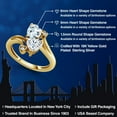 thumbnail image 2 of Gem Stone King 18K Yellow Gold Plated Silver Sky Blue Aquamarine White Moissanite Ring for Women (1.56 Cttw, Heart Shape 6MM, Gemstone March Birthstone, Size 7), 2 of 6