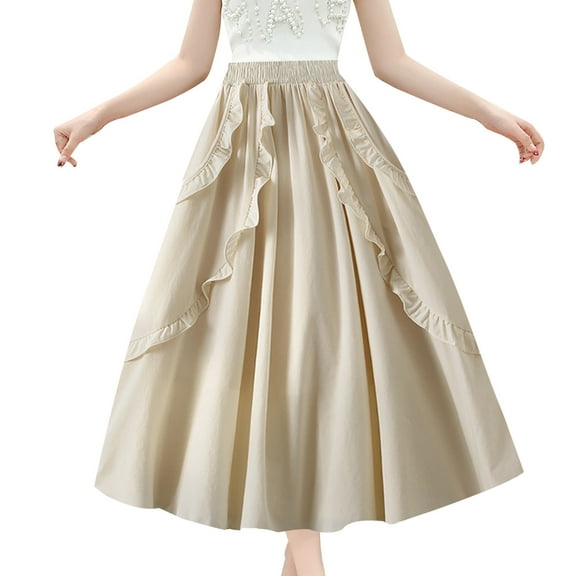 Sngxgn Womens High Waist Bodycon Mini Short Skirt with Slit(Beige,One Size)