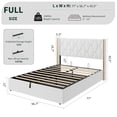 thumbnail image 4 of Twister.CK Full Storage Bed with Upholstered Wingback Headboard, Hydraulic Bed Frame, Strong Wood Slats, No Box Spring Needed, Easy Assembly, White, 4 of 9