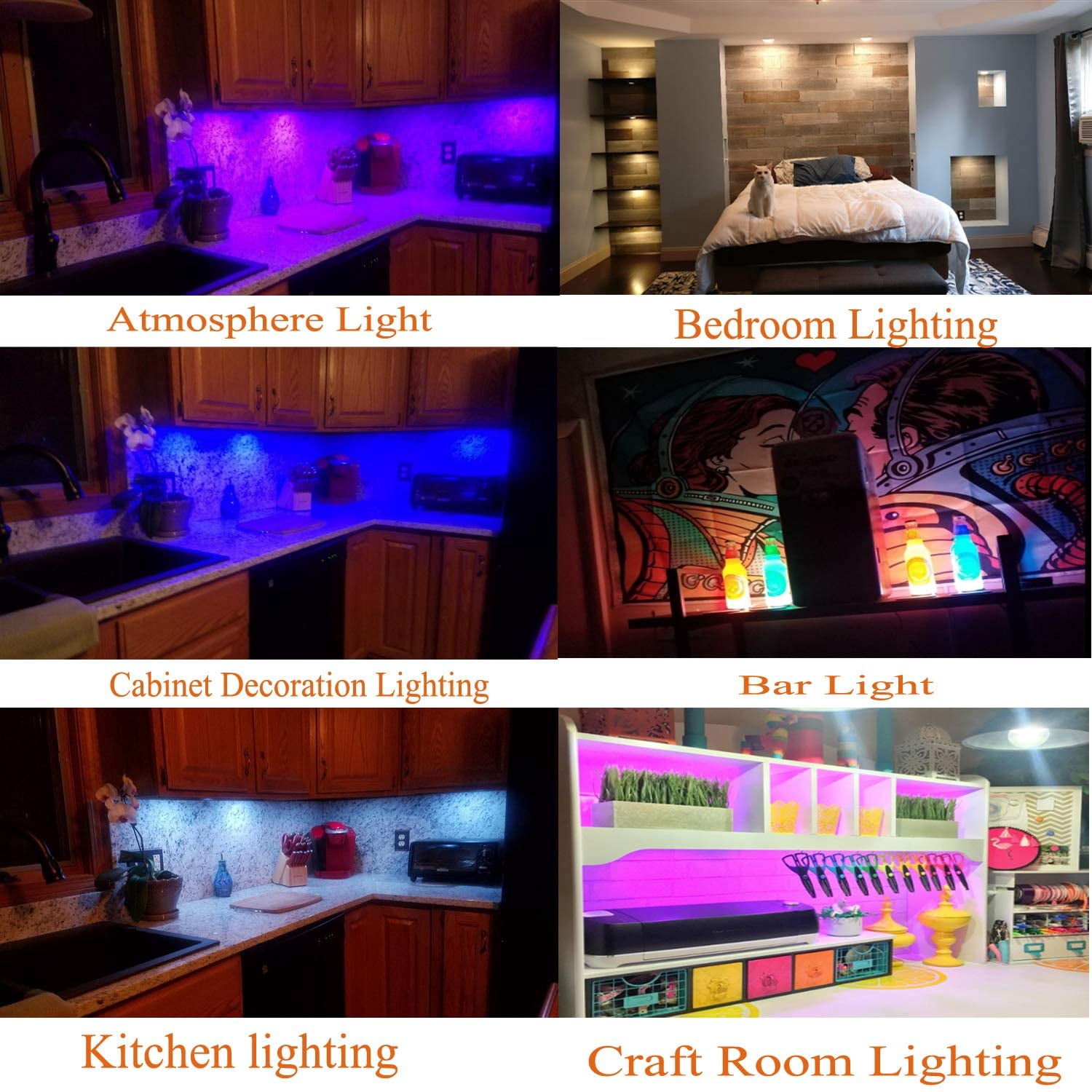 RGBW Under Cabinet LED Puck Lights Kit with Remote - 4 Lights, 12W for Kitchen and Shelf