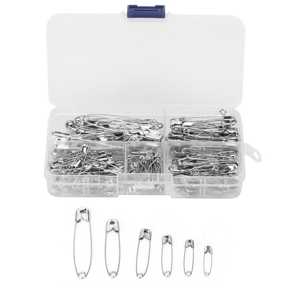 Durable Stainless Steel Safety Pins Assorted Sizes