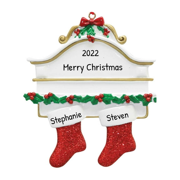 Personalized Red Christmas Stocking Ornament 2024 - Our First Christmas Together-Ornaments by Elves